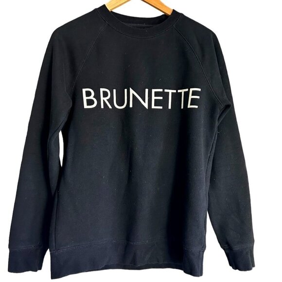 BRUNETTE The label Black Long Sleeve sweatshirt US XS - Picture 1 of 4